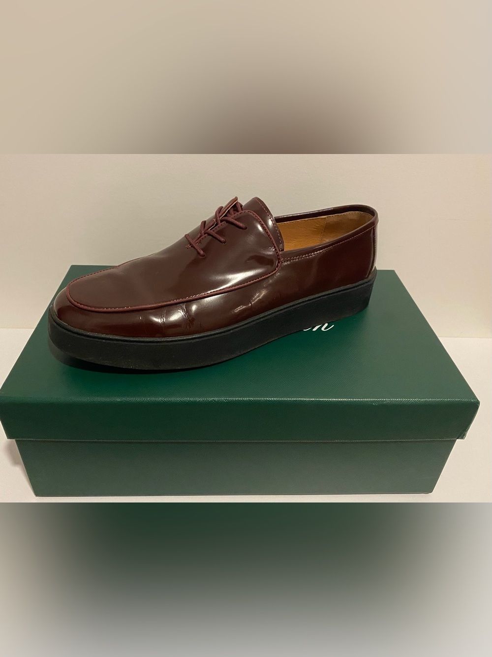 Marc Nolan Burgundy Cannes | Men's Leather Lace-Up Casual Loafer | Size 10